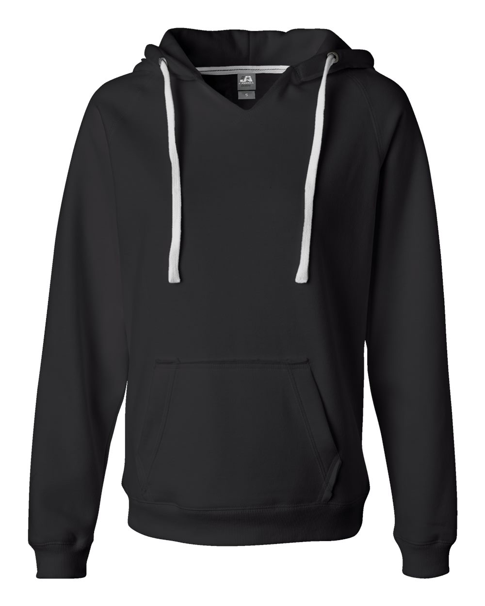 Women's Sueded V-Neck Hooded Sweatshirt - 8836 21