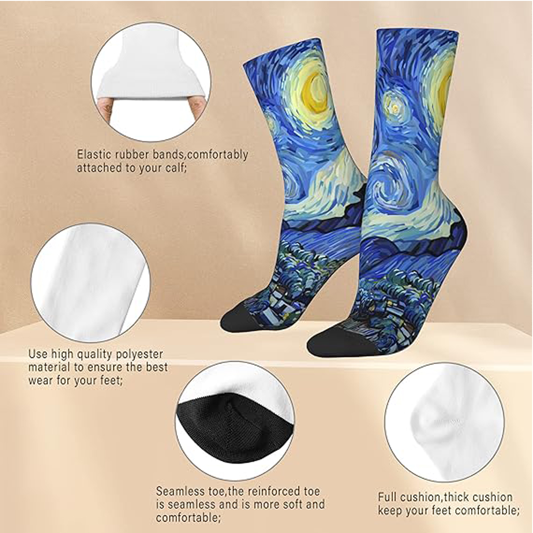 Customizable Fun Colorful Print Novelty Socks Gift 3