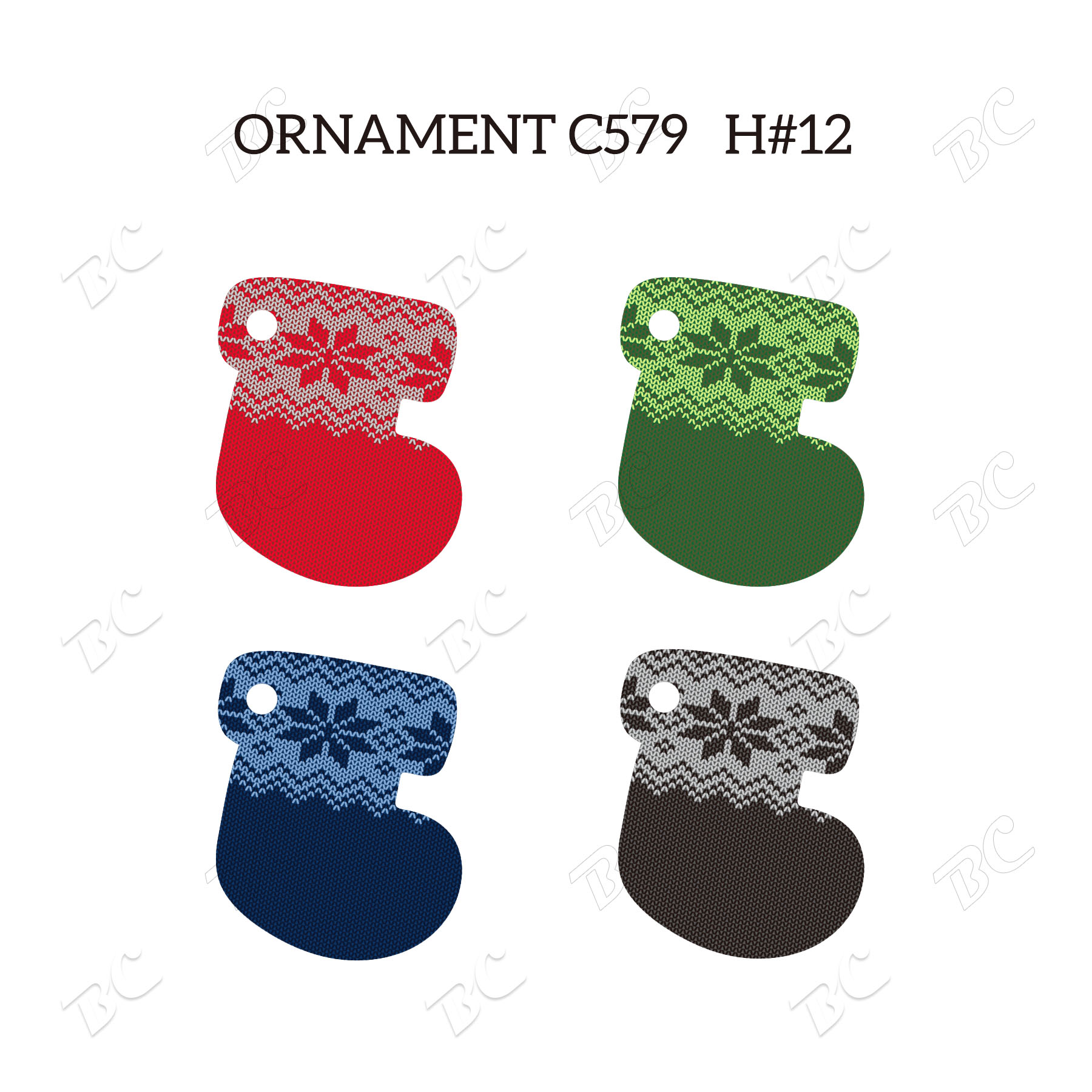 Free Shipping Full Color Christmas Ornament - Socking 11