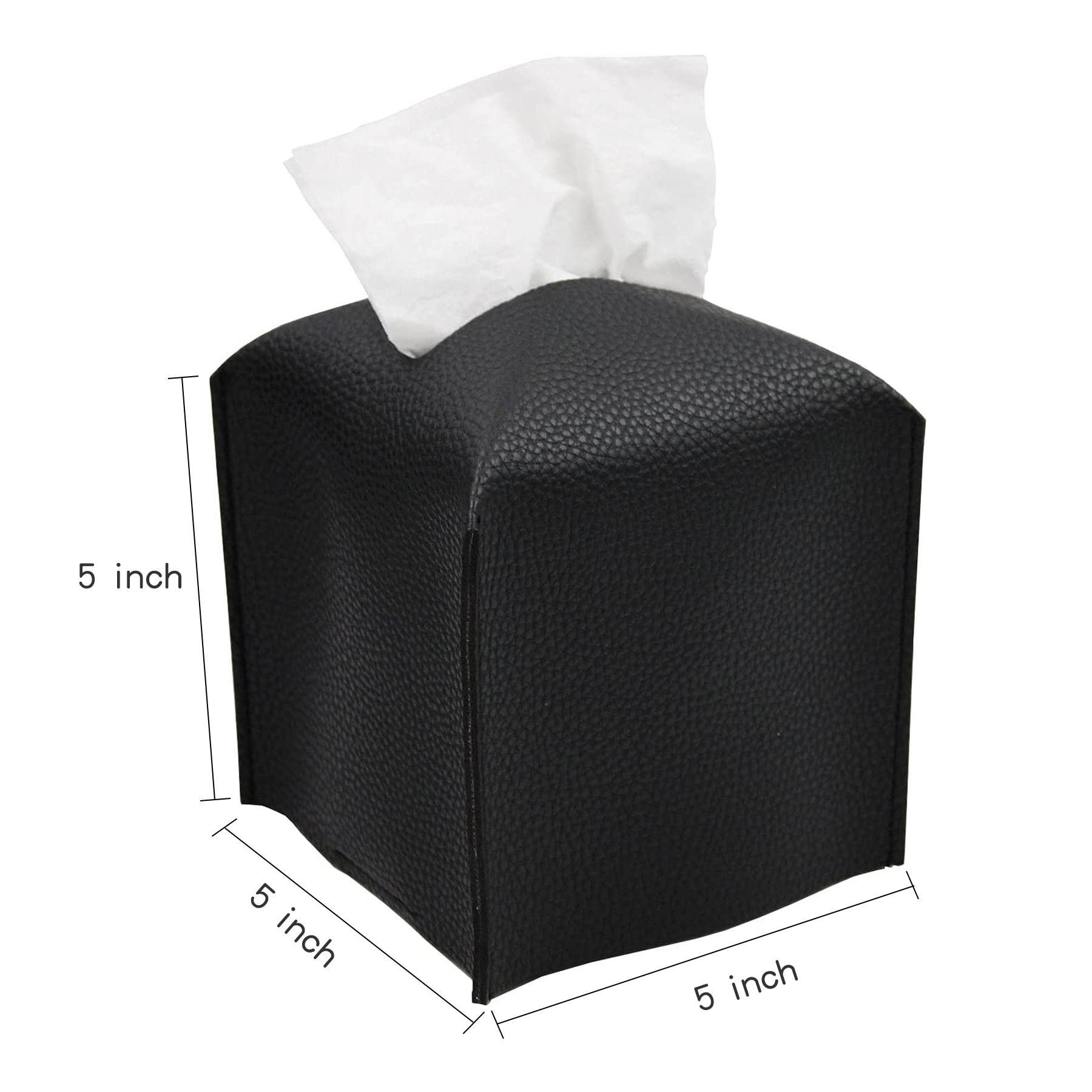 Square Decorative PU Leather Tissue Box 2