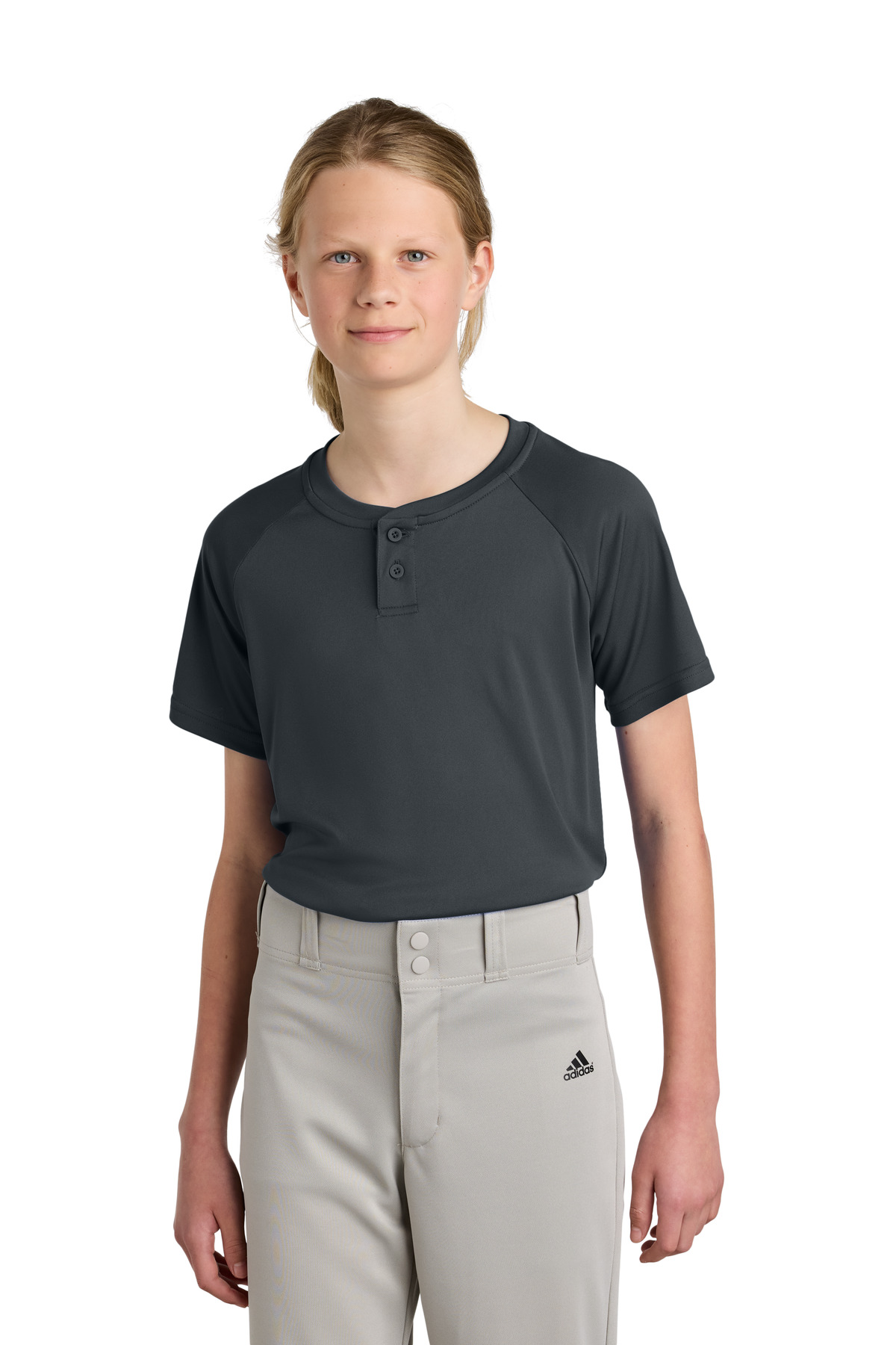 Sport-Tek Youth PosiCharge Competitor 2-Button Henley YST359 70