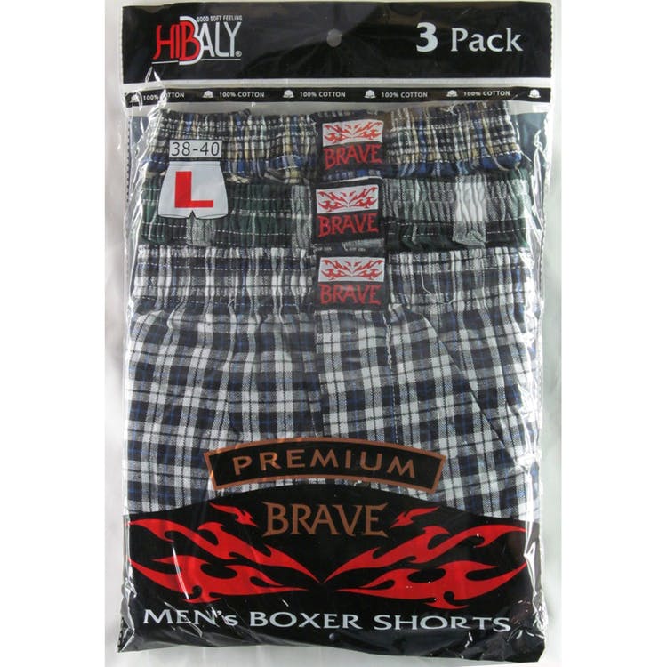 Men's Plaid Boxers - Medium Assorted Cotton 1