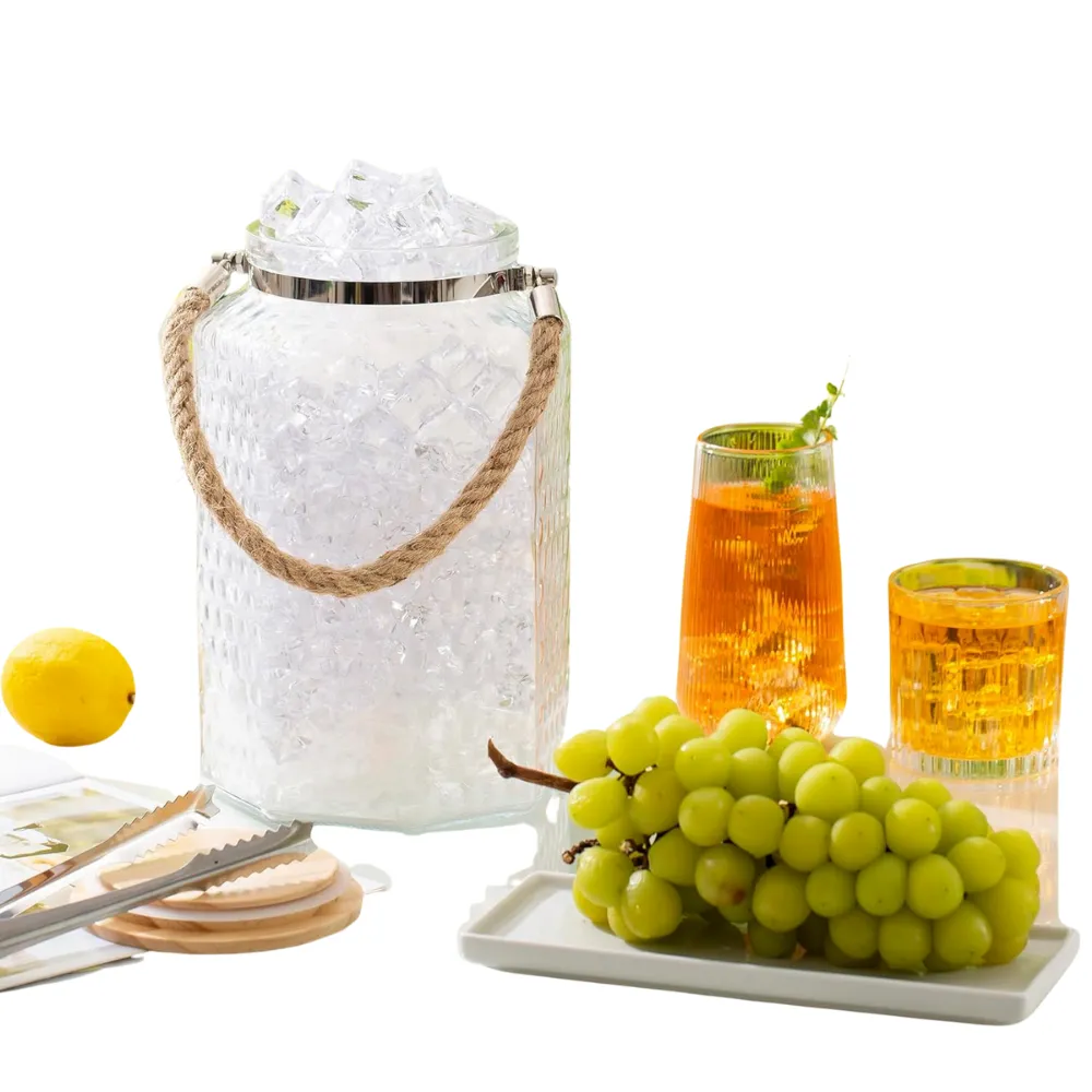 1Gal Ice Bucket with Airtight Lid and Tongs 6
