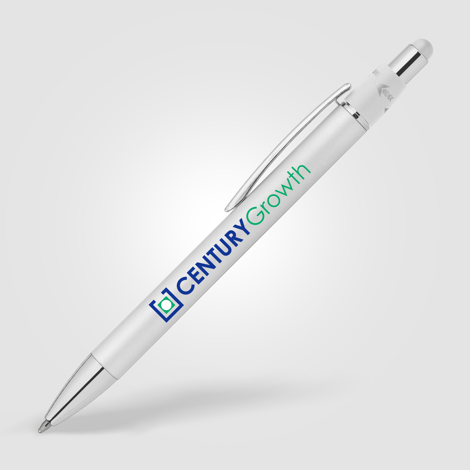 Orbit Spinner Chrome Metal Pen w/ Stylus 27