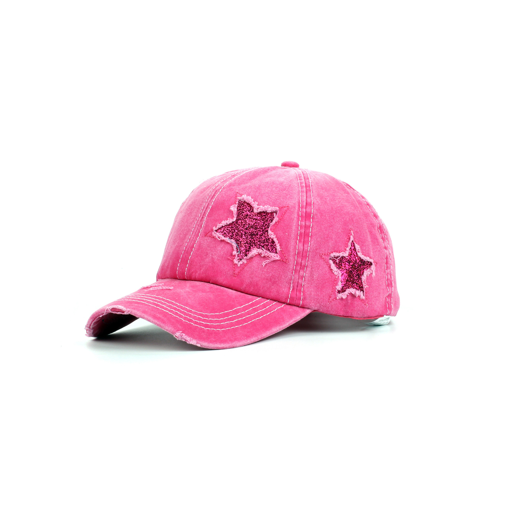 Washed Cotton Distressed Baseball Cap With Adjustable Closure 6