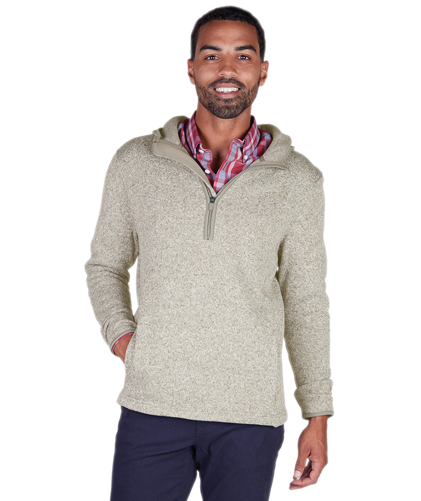 Men's Heathered Fleece Quarter Zip Hoodie