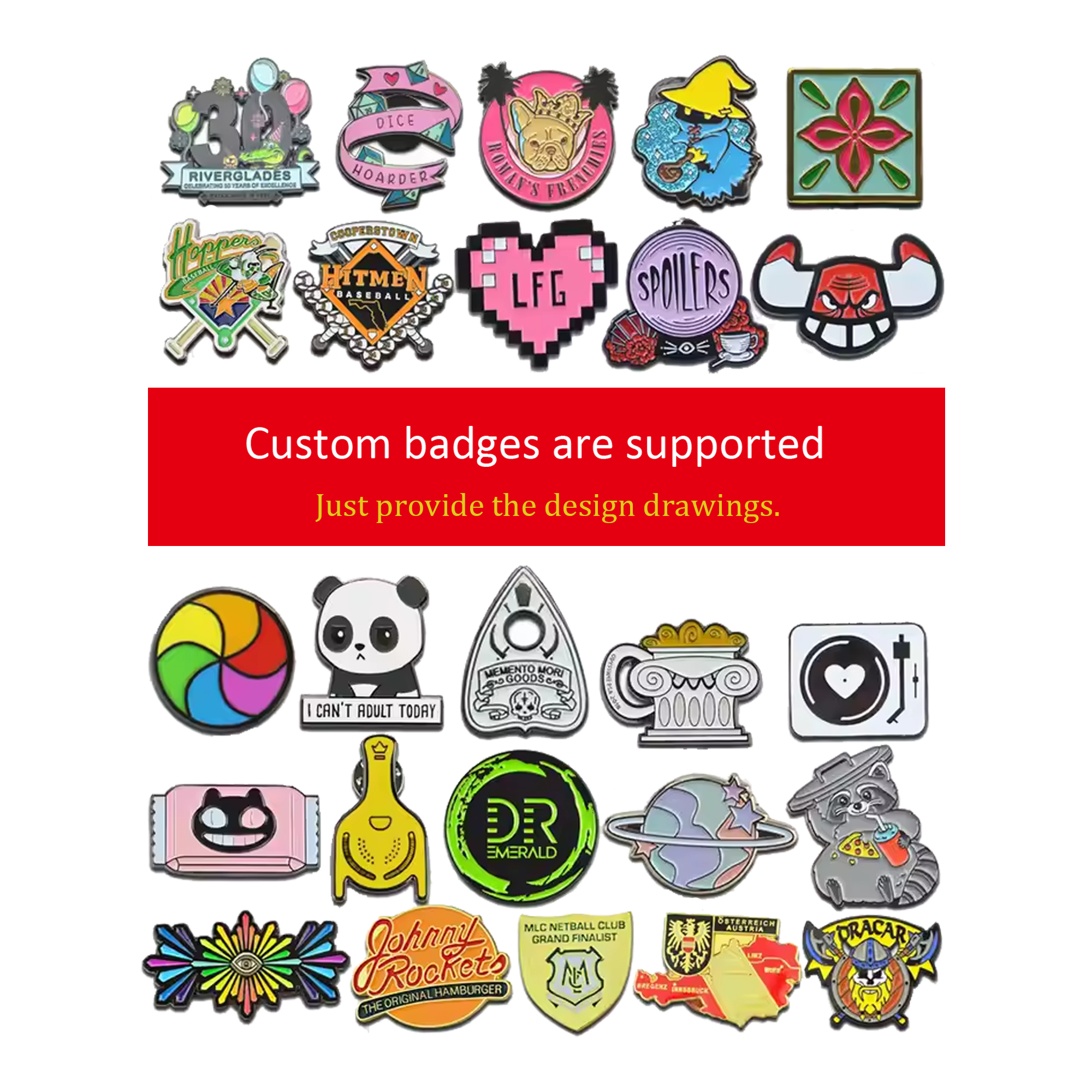 MOQ 100pcs Die-Cast Enamel Pins 2