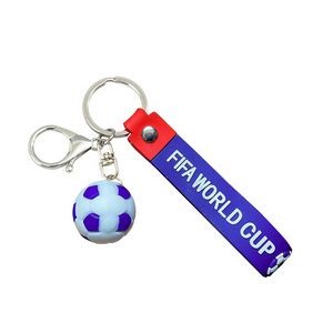 World Cup Football PVC Keychain With Key Ring Design 26