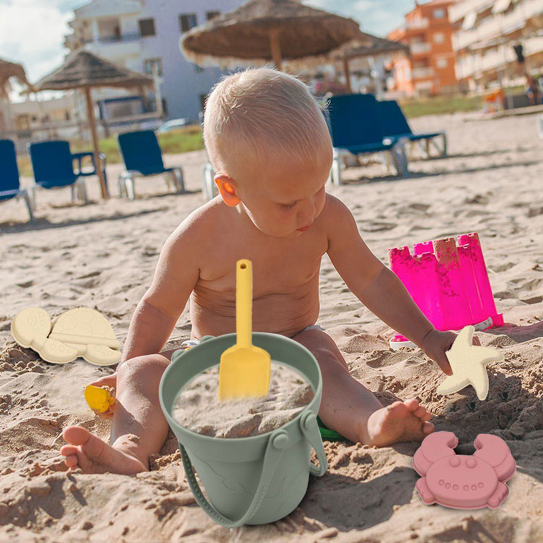 Beach Bucket and Shovel Set 3