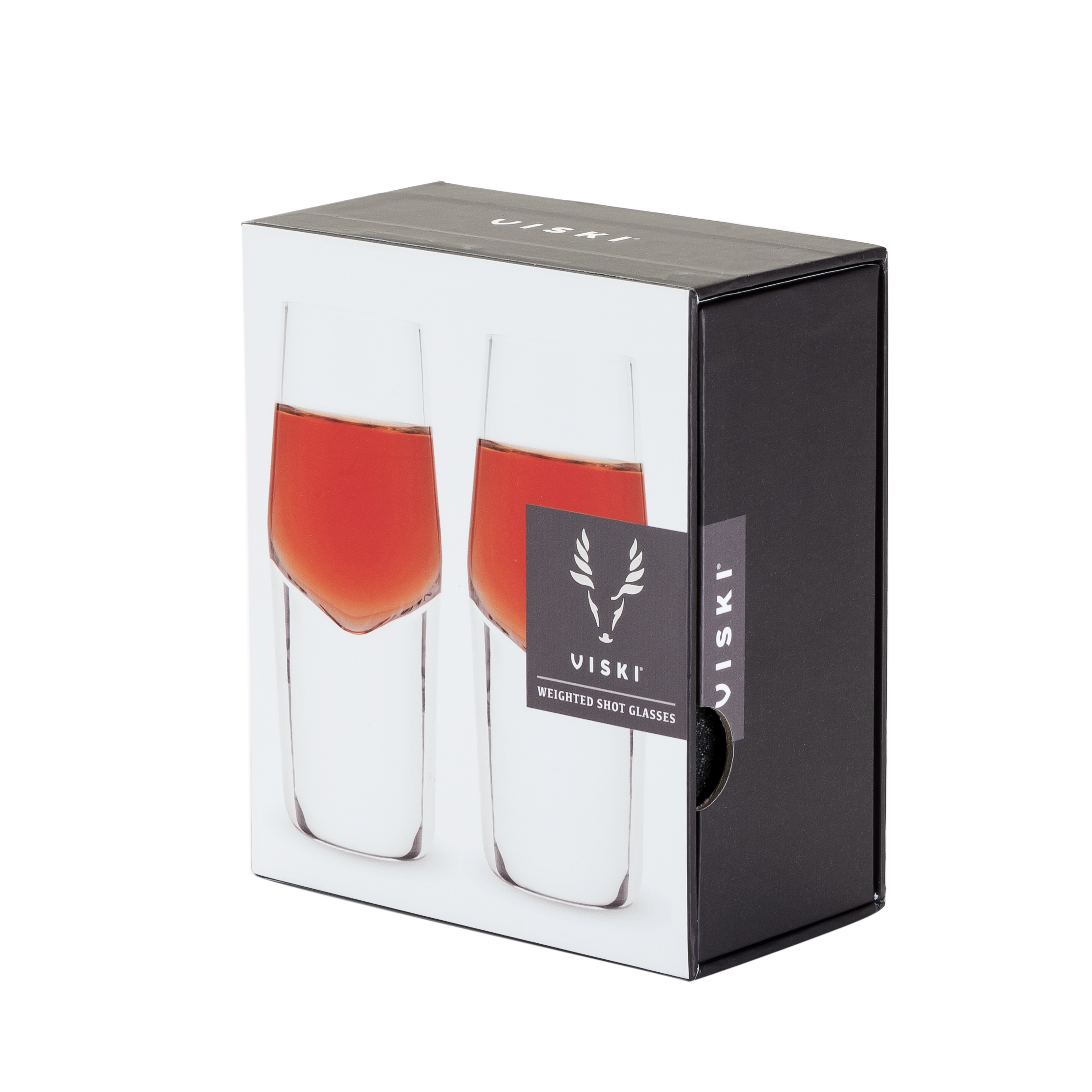 Viski® Raye Crystal Heavyweight Shot Glass, set of 2 2