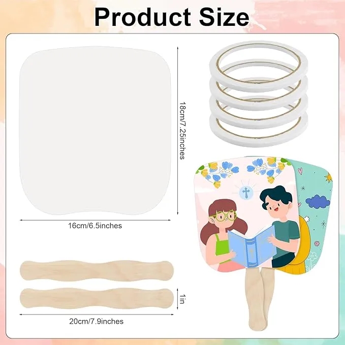 8x8Hand Fan Full-colored (2 sides) with Wooden Handle 1