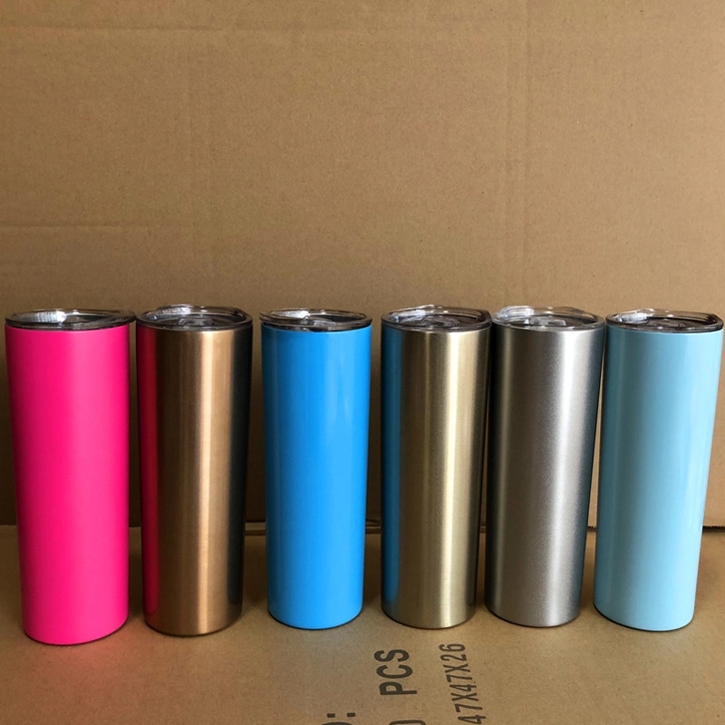 20oz Stainless Steel Straight Slimming Cup With straw 13