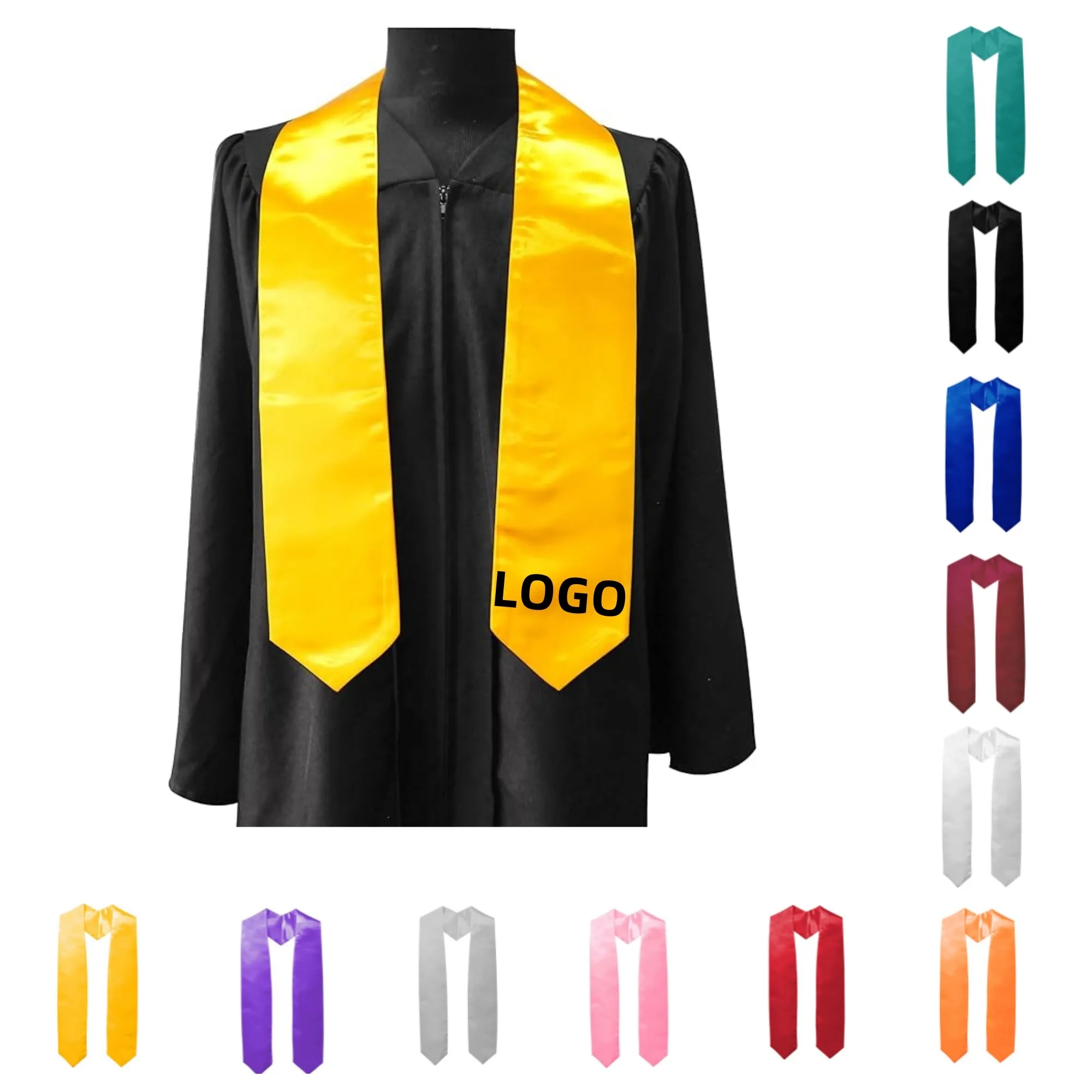 Solid-Color Graduation Veremonial Stole 2
