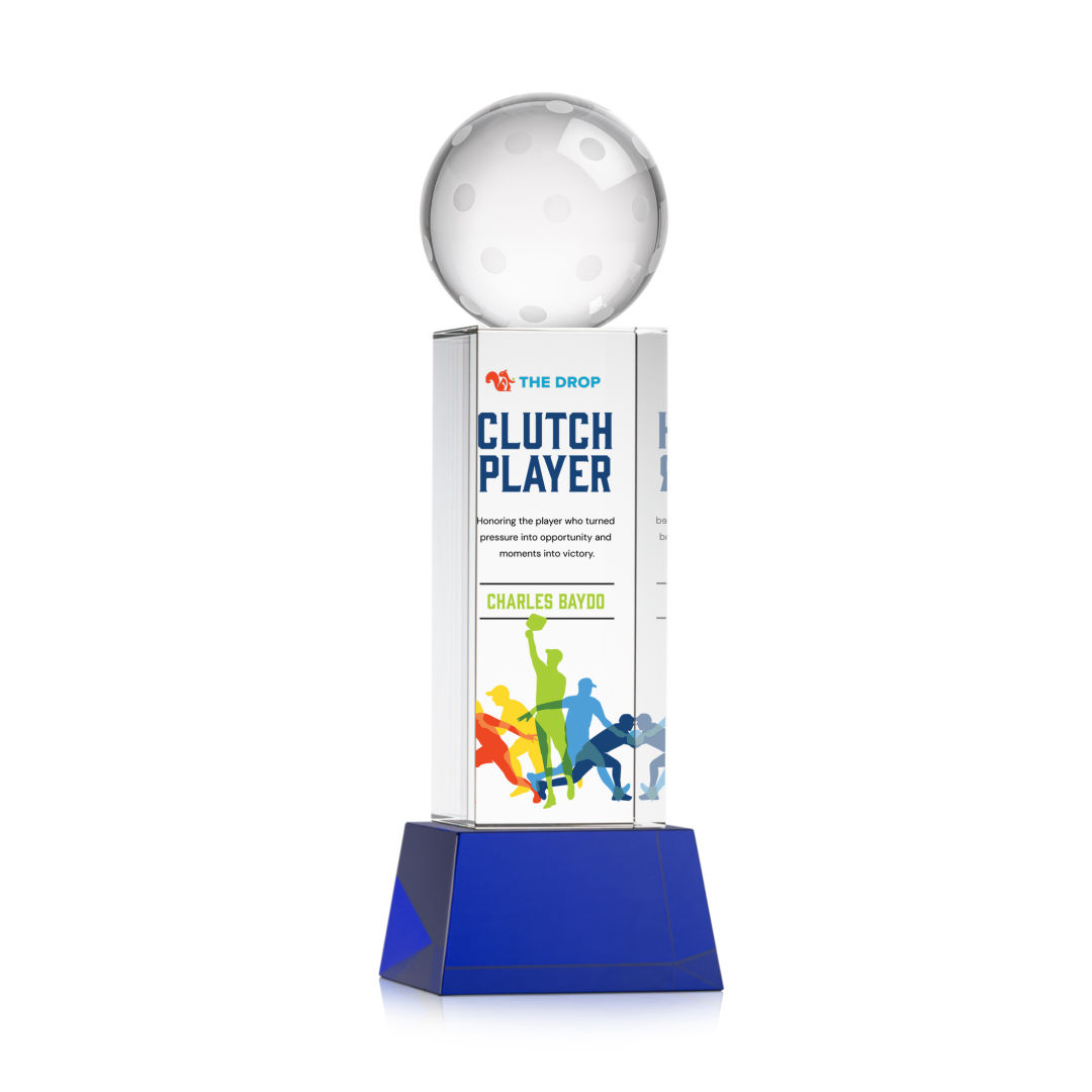 Pickleball VividPrint™ Award on Belcroft Base - Blue 11