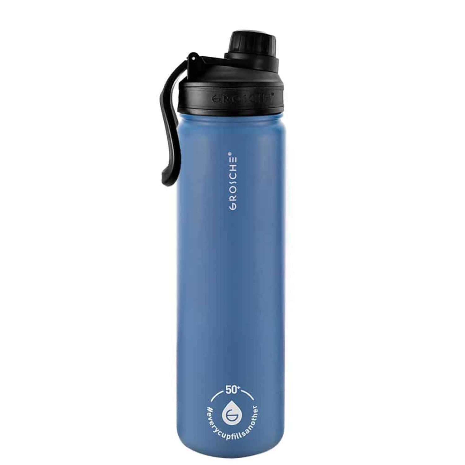 22 oz. GROSCHE® CHICAGO STEEL Insulated Water Bottle with Chug Lid 5