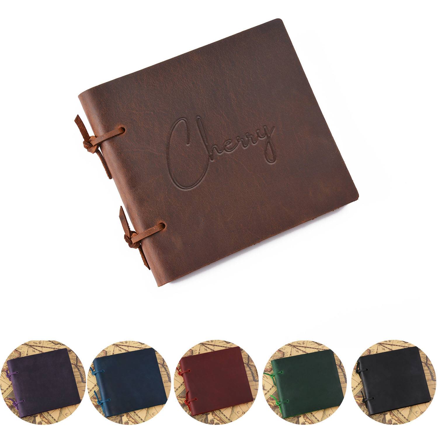 Genuine leather strap notebook