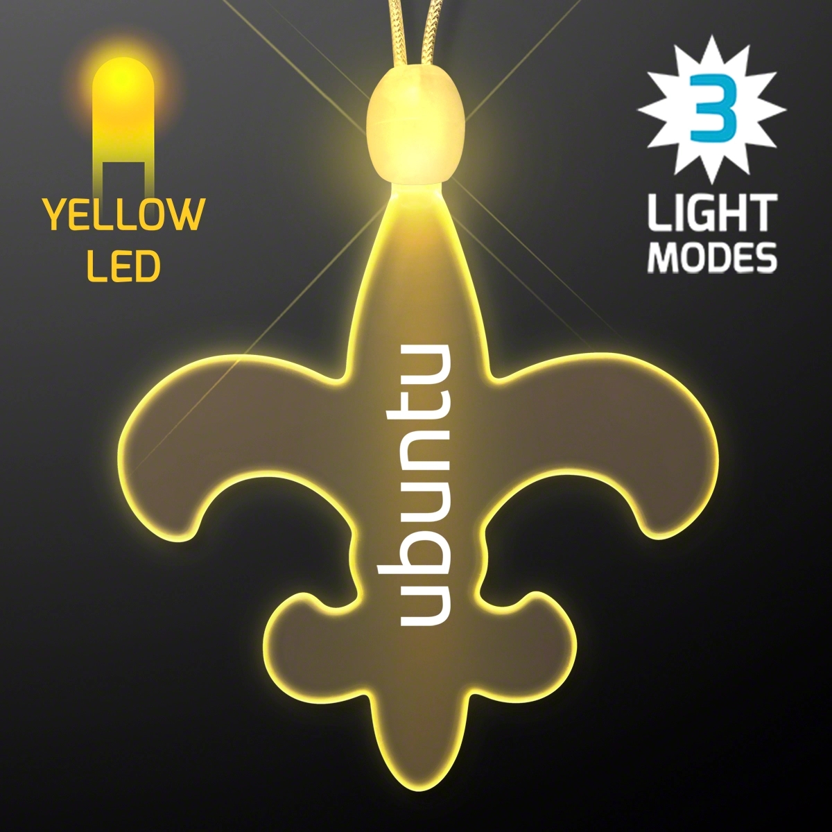 Light Up Fleur de Lis Acrylic Necklace with LEDs 8