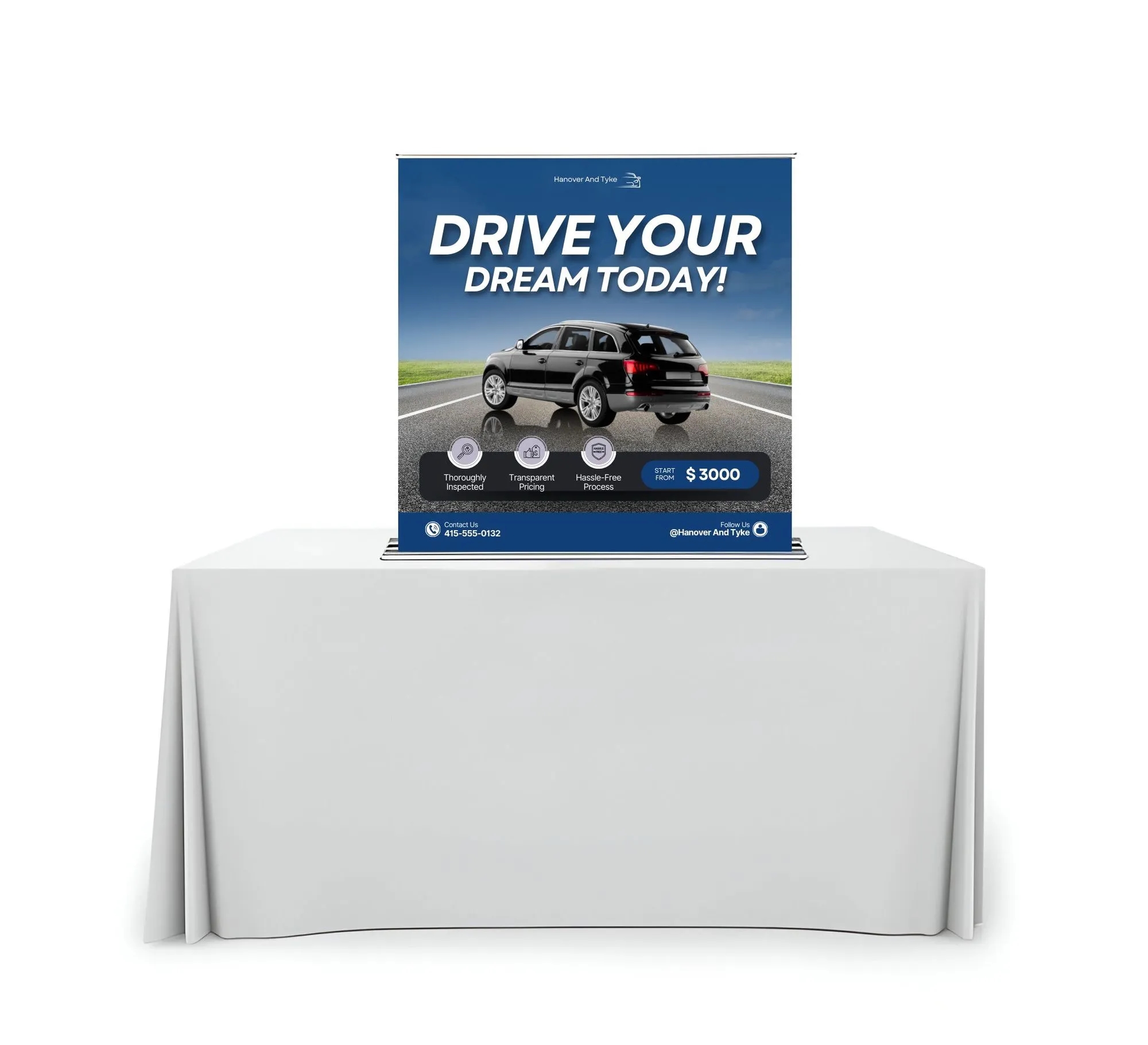 Silverstep Tabletop 36'' Retractable Banner Stand with light 3
