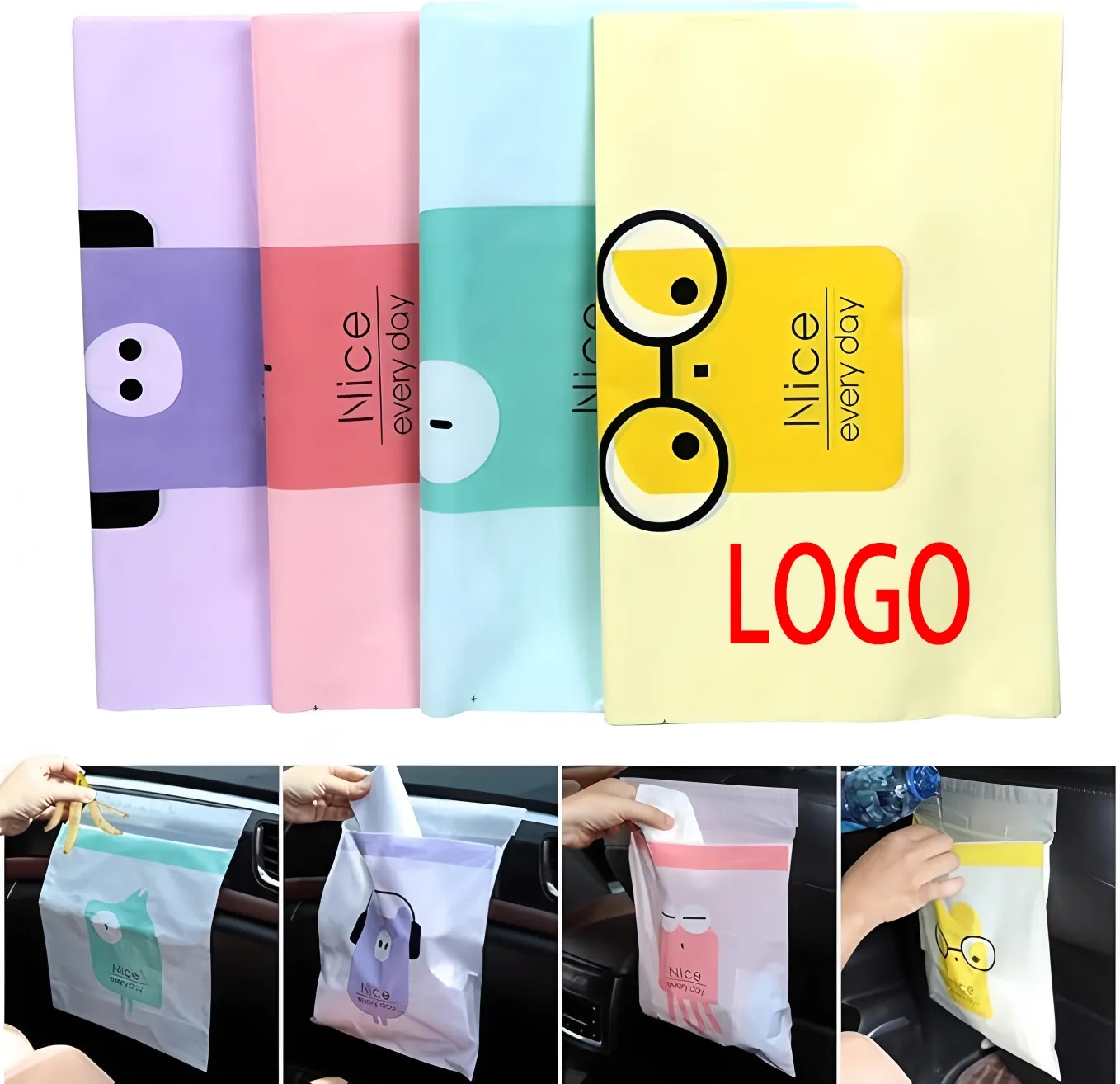 15PCS Compact Hanging Car Trash Bags for RV Stroller Camping Organization 3