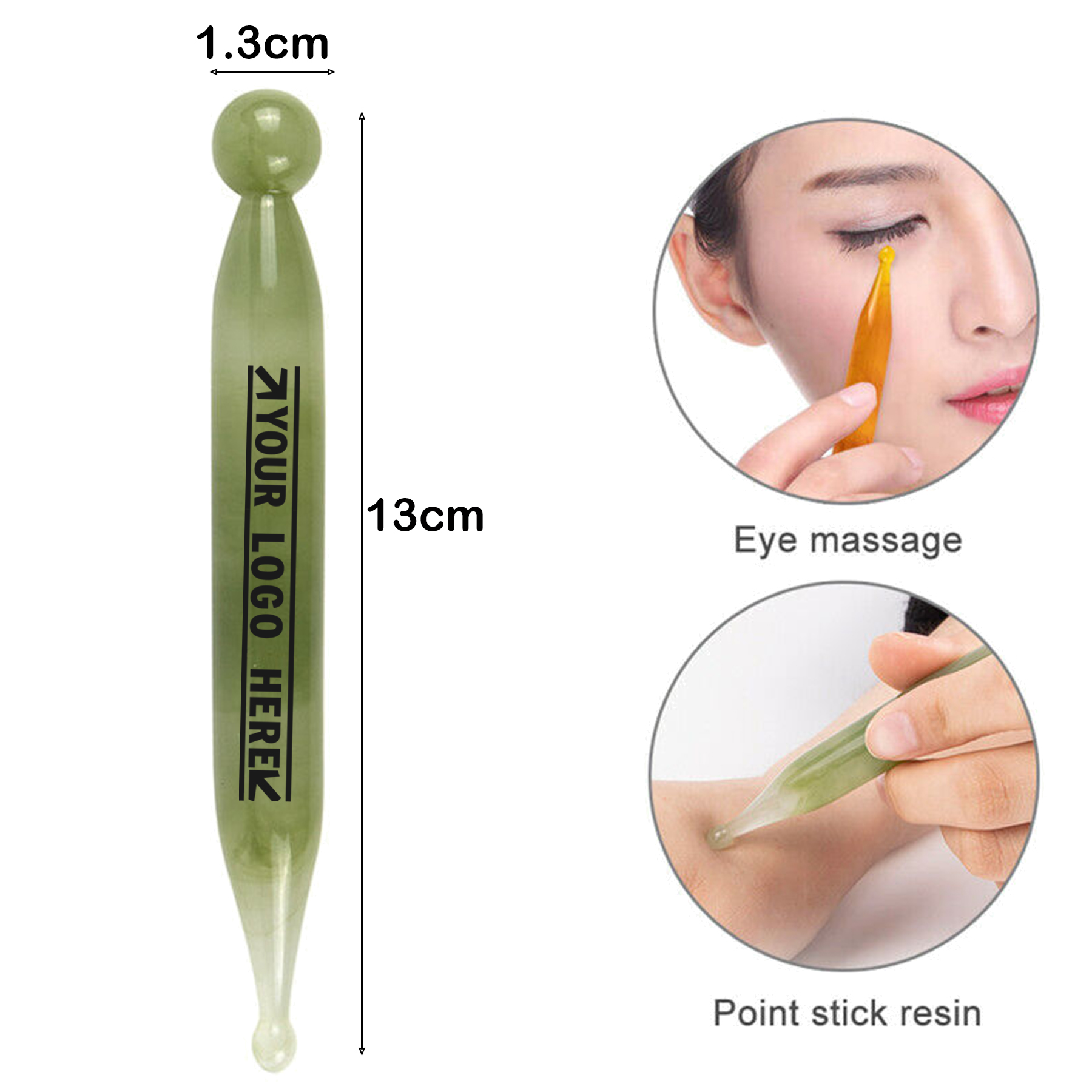 Natural Resin Massager Acupuncture Stick Massage Stick Acupoint Acupressure Tool 2