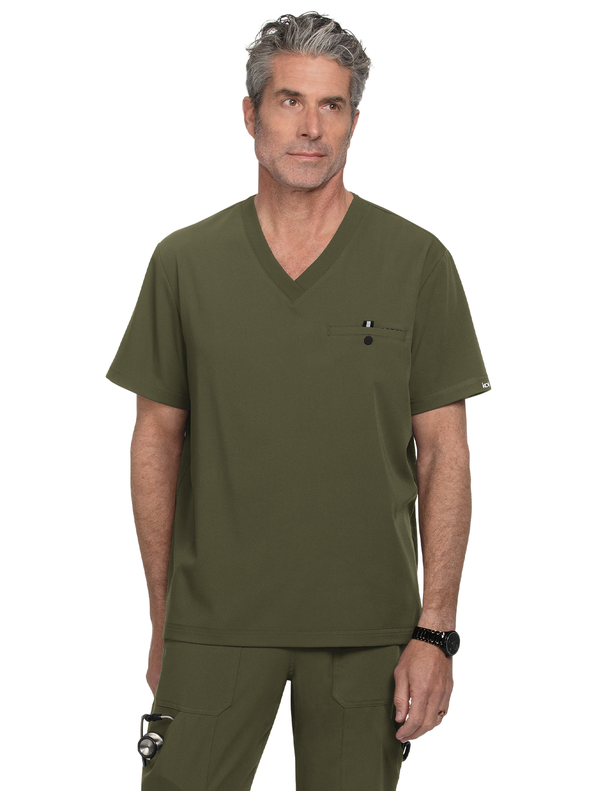 koi - Next Gen - Men's One-Pocket V-Neck Tuck-In On Call Top 14