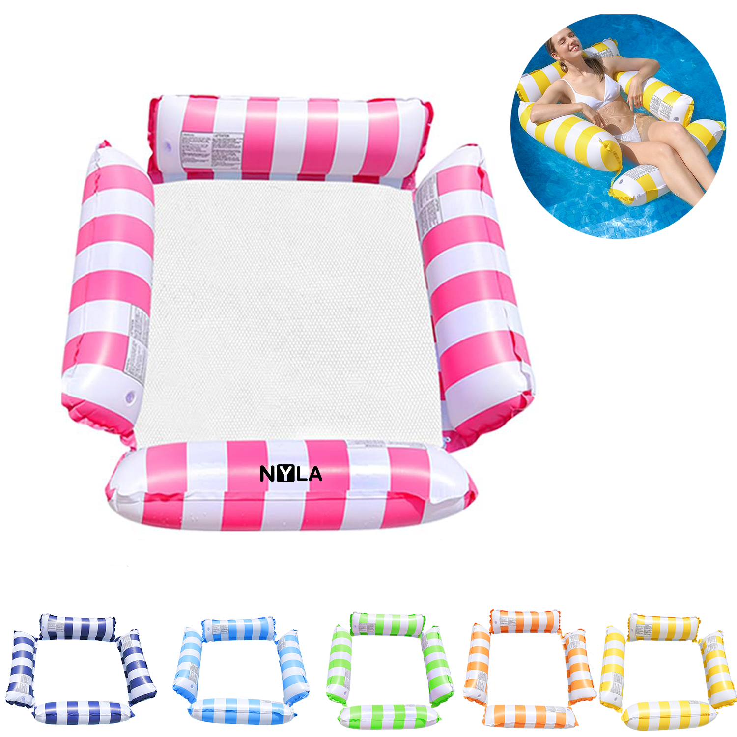 Portable Hammock Swimming Pool Float Inflatable 10