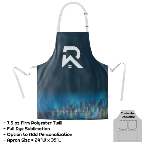 Poly Twill Sublimation Bib Apron - 24"W X 35"L 4