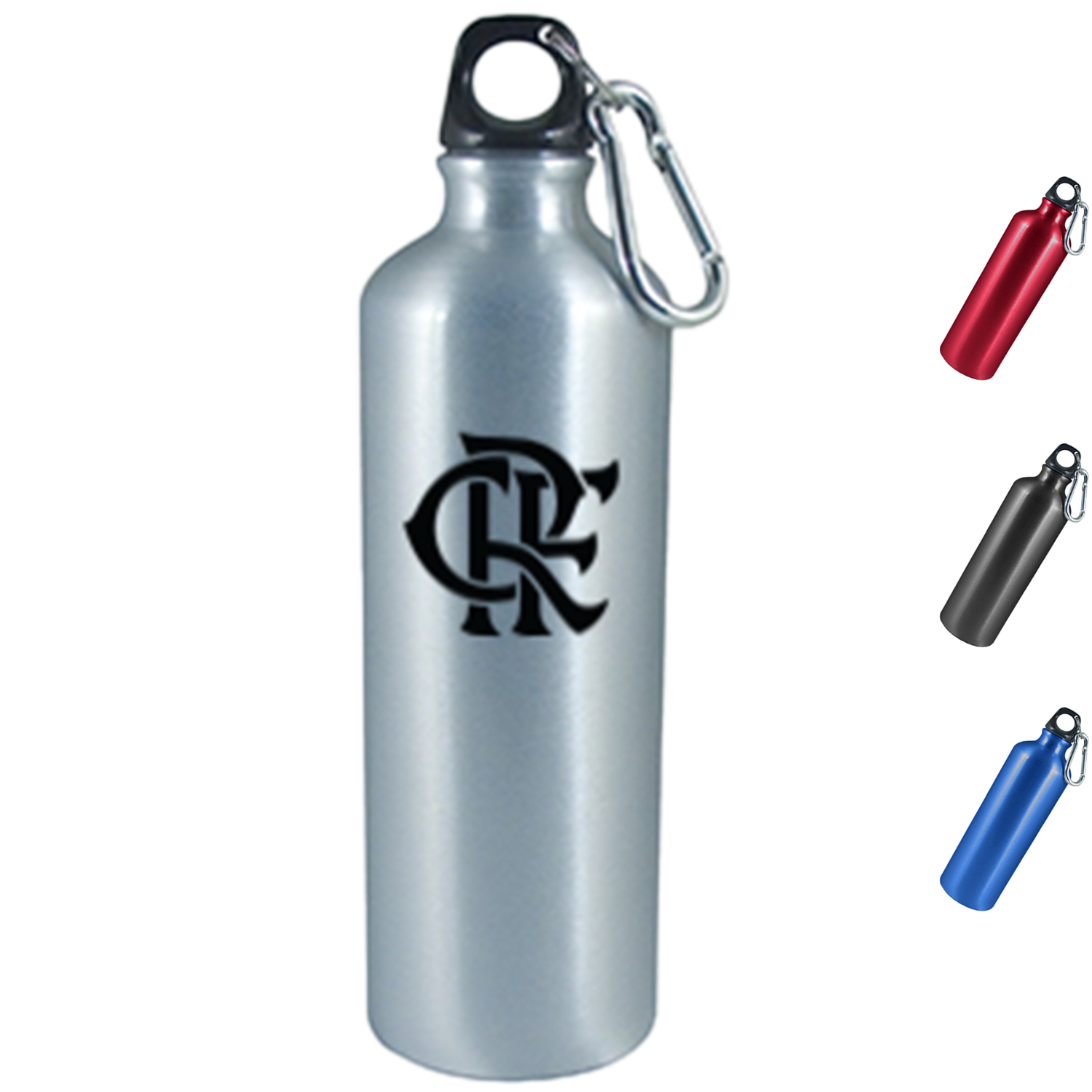Black loop lid on a 25-ounce stainless steel water bottle 1