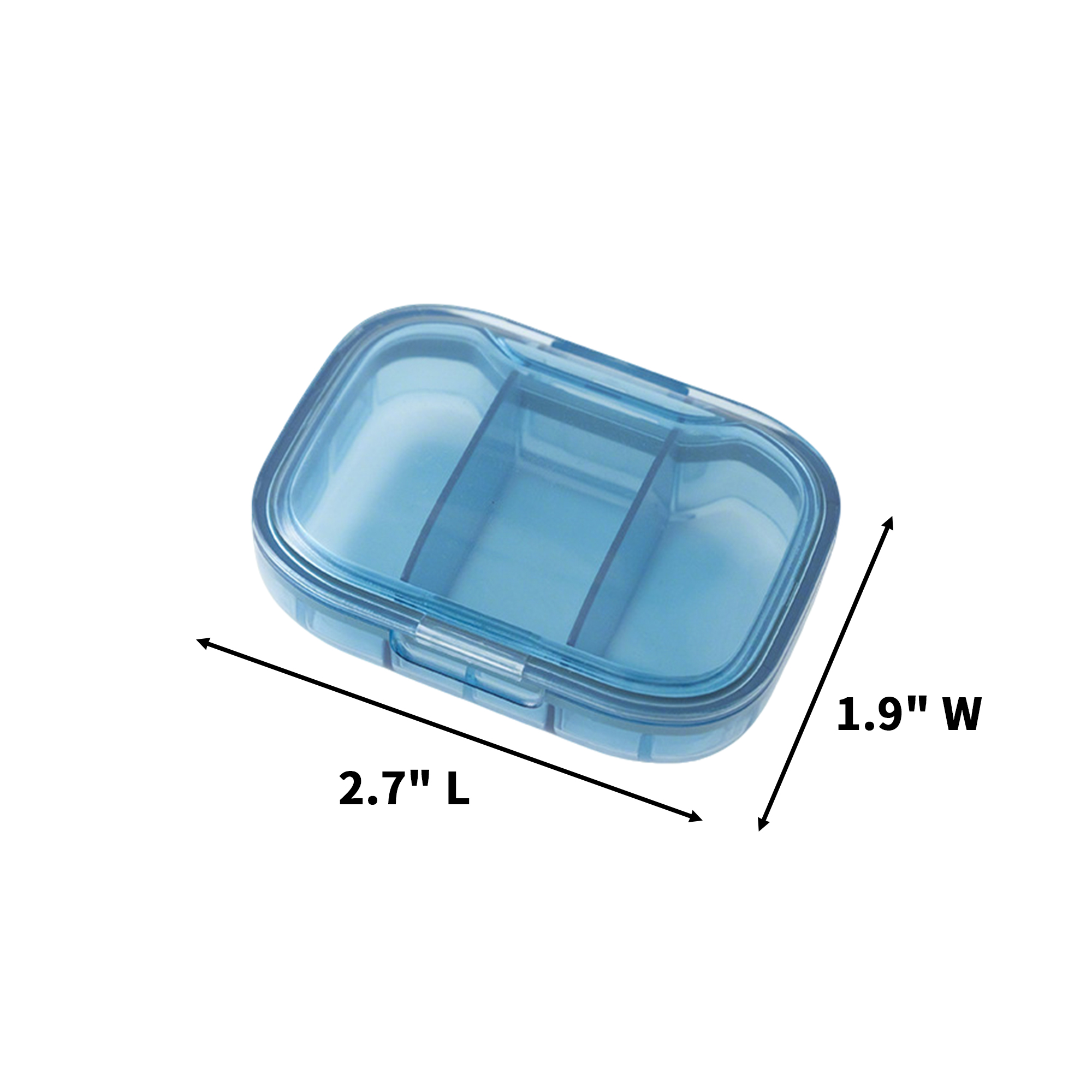 Compact Triple Slot Travel Pill Organizer ABS 2