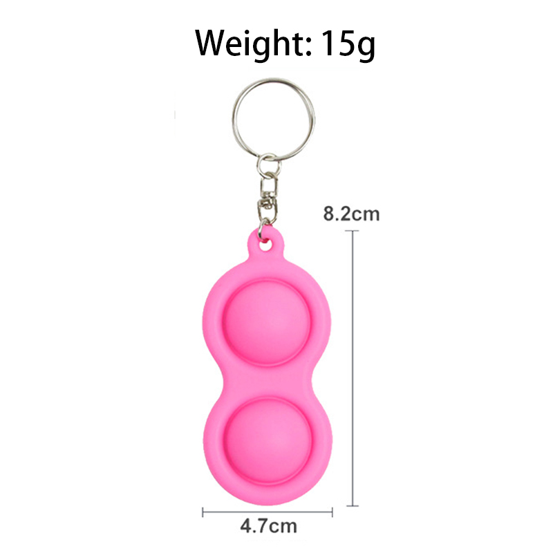 Pure Silicone 2PCS Bubbles Dimple Sensory Fidget Toys w/Keychain 11
