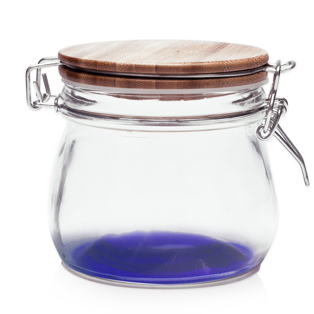 16 oz Glass Candy Jars with Wire Wooden Lids 12