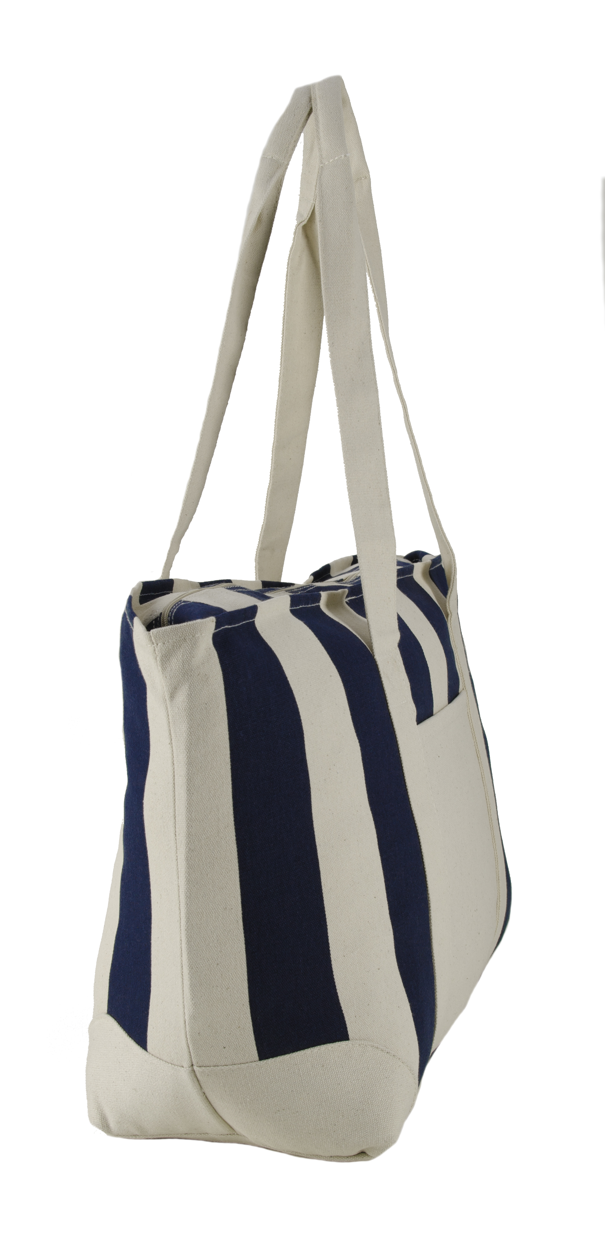 Large Striped Canvas Tote 3