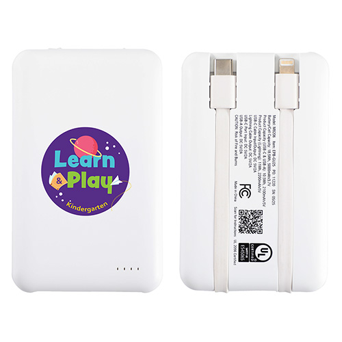 Guild 5000mAh UL-Listed Power Bank with Built-in Cables 14
