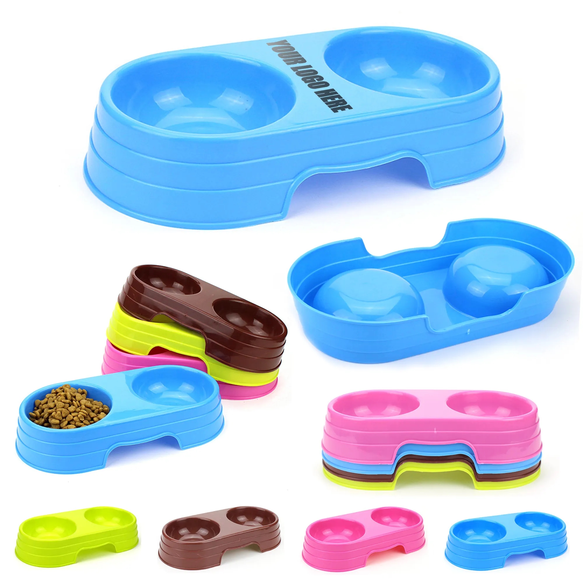 Pet Plastic Double Bowl 2