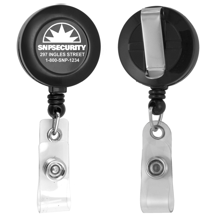 "Lorain VL" 30" Cord Round Retractable Badge Reel and Badge Holder with Metal Slip Clip Attachment 13