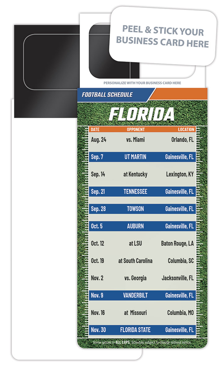 Pro Football Schedule Magnet - Peel and Stick Business Card (3.5x9)