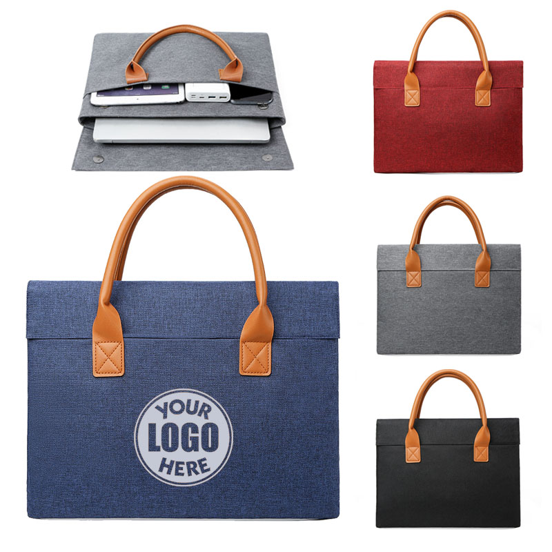 Canvas Laptop Bag With Leather Handles 4