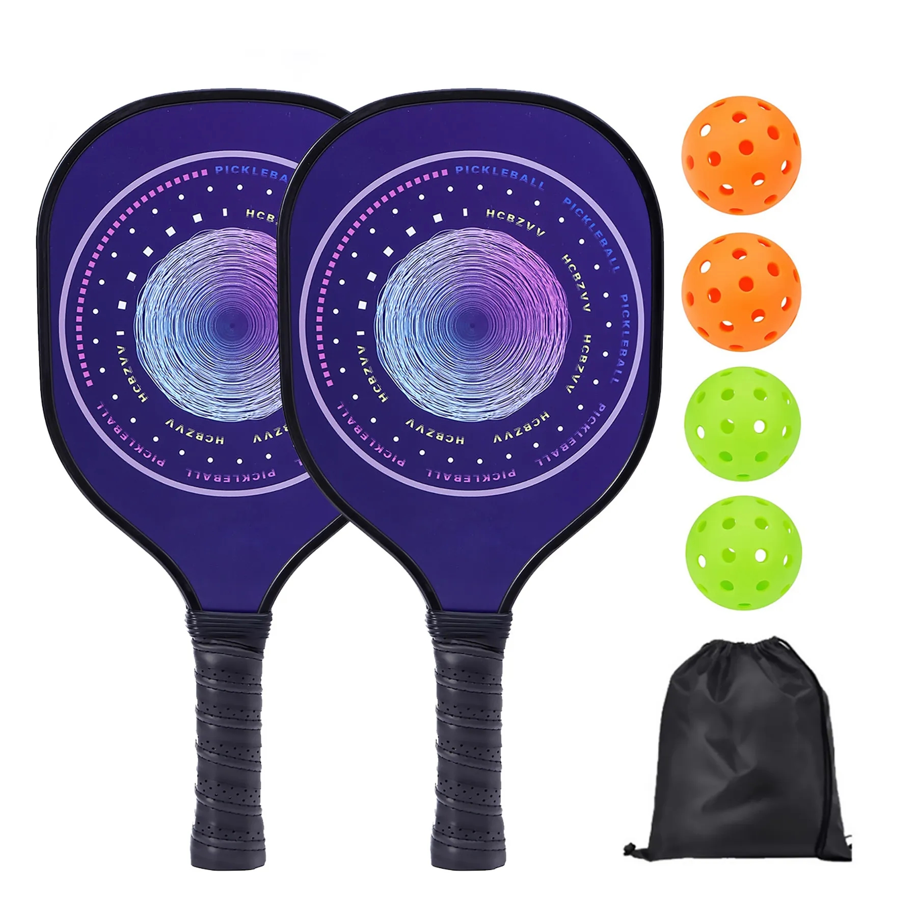 Wooden Pik Racquet (2 rackets+4 balls+1 bundle of pockets) 12