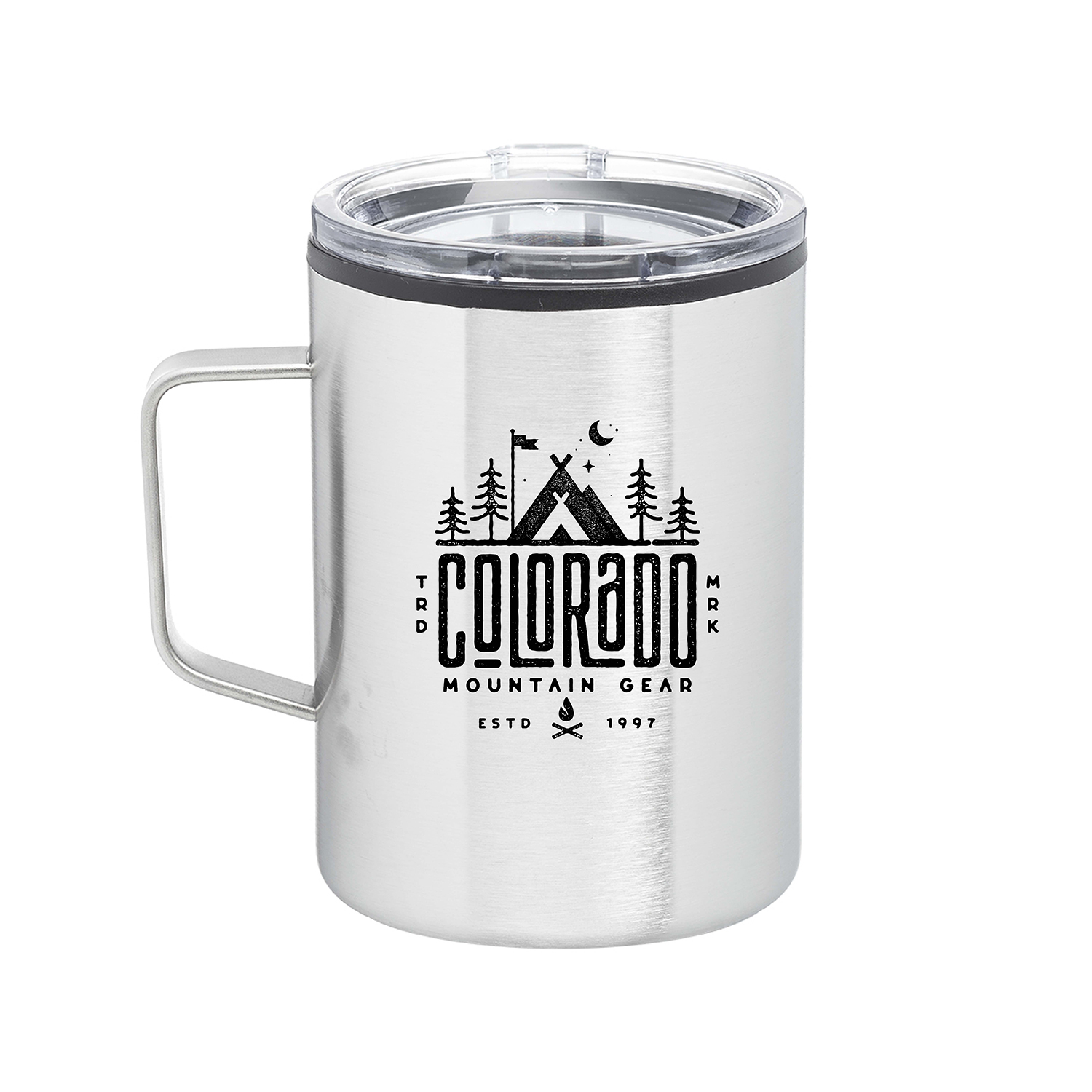 13.5 oz. Boondocking Stainless Steel Camper Mug (1 Color Imprint) 1