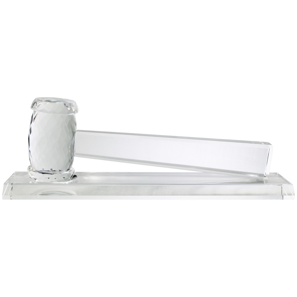 Optical Crystal Gavel and Base