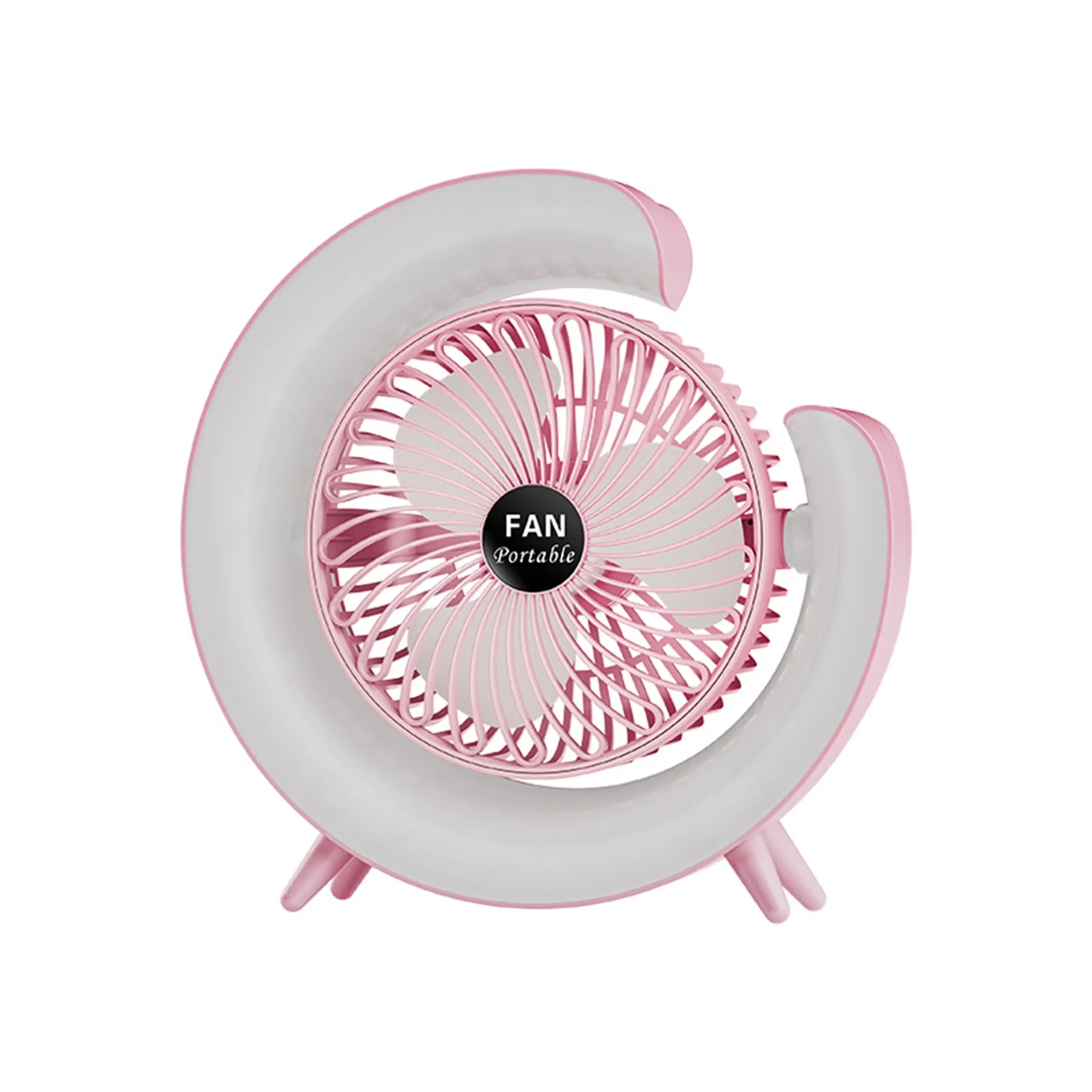 800 mAh Chargeable G Shape 7 Colorful LED Light Tabletop Fan 8
