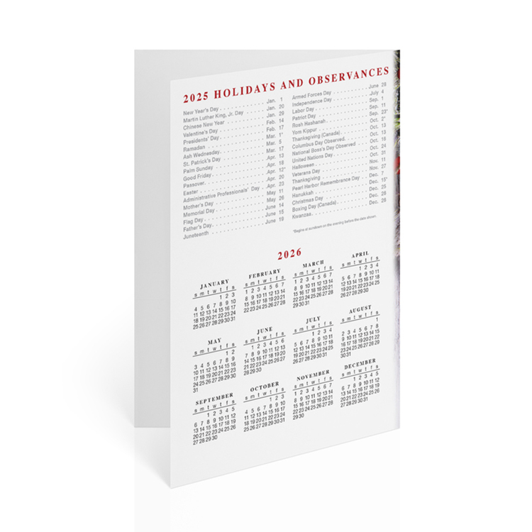 Rustic Sprigs Holiday Folded Calendar Cards 1