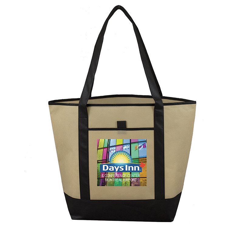 17-1/2"W x 13-1/2"H x 6"Gusset - "The CITY" Convention, Corporate, Travel and Beach Tote Bag 14