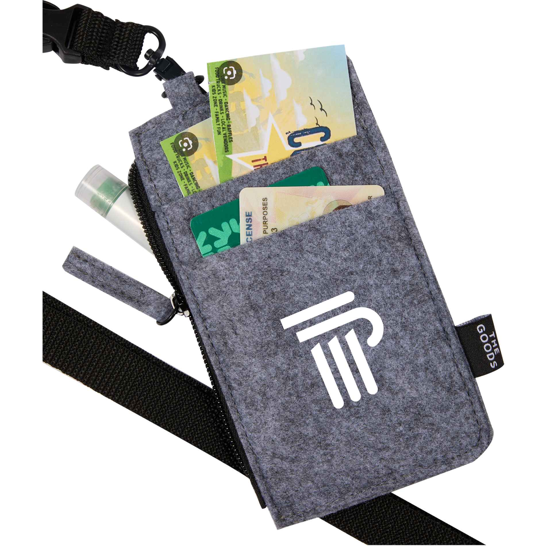 THE GOODS™ Recycled Felt Lanyard Wallet 10