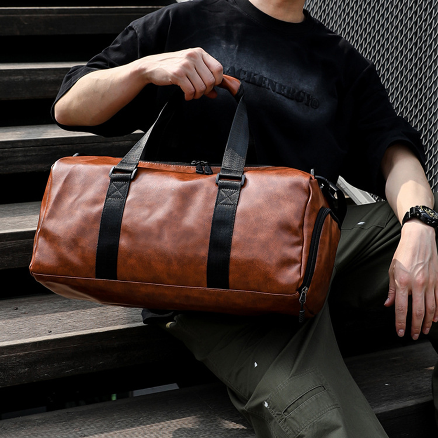 Pu Leather Gym Bag 4