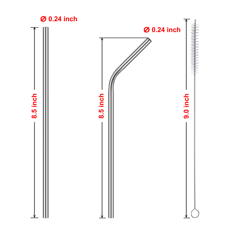 Drinking Straw Set with Pouch & Cleaning Brush 2