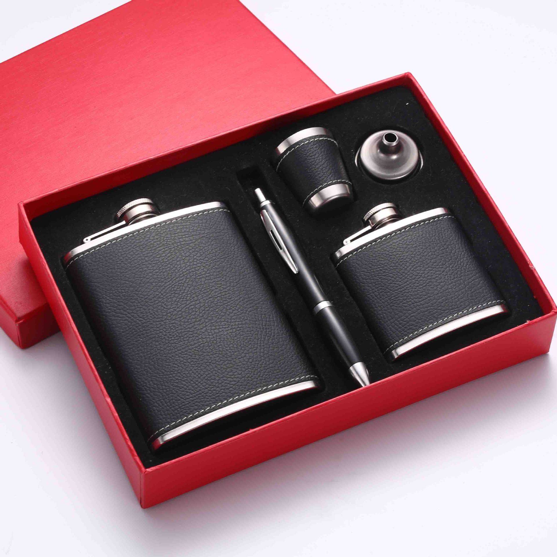 8oz Stainless Steel Flask Set 6