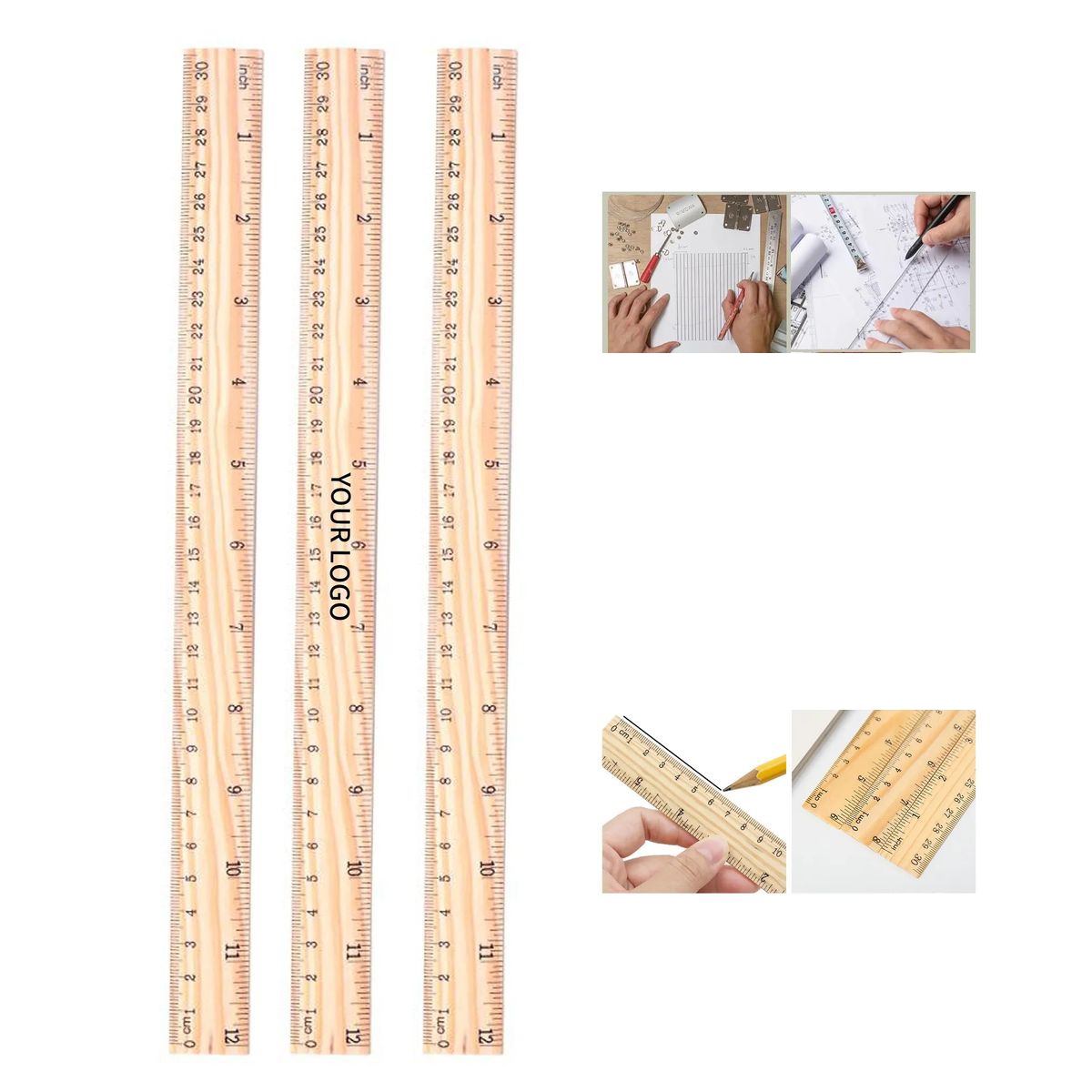 12 Inch Wooden Ruler for Classroom and Studio Use 2