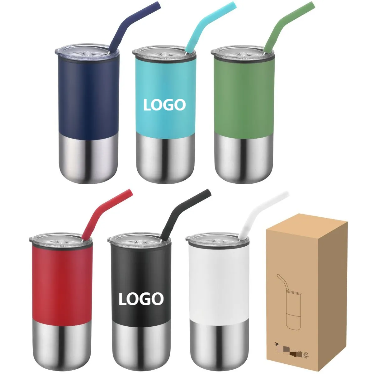 Oxford 16 oz Stainless Steel Tumbler with Straw 2