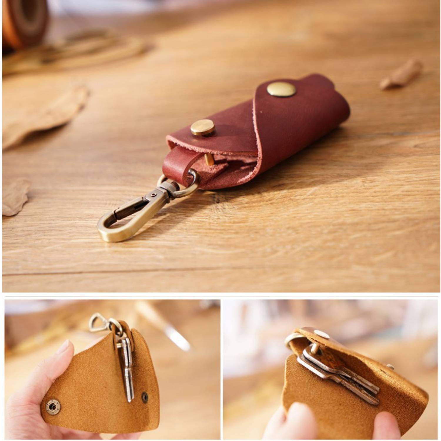 Genuine Leather Mini Keyholder 5